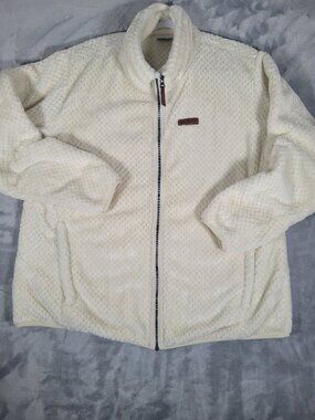 Columbia Fireside II Sherpa Full Zip Fleece Jacket Women's Size 2X Soft Ivory